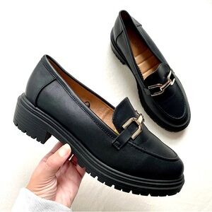 Rachel Zoe Black Chunky Loafers Size 7.5